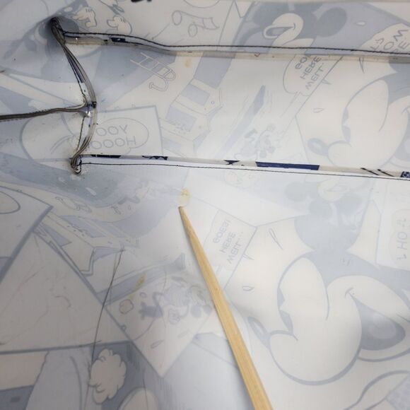 Disney Store Mickey Mouse Tote Vinyl Cartoons Blue White 12 X 14 Beachy Casual - Picture 10 of 10